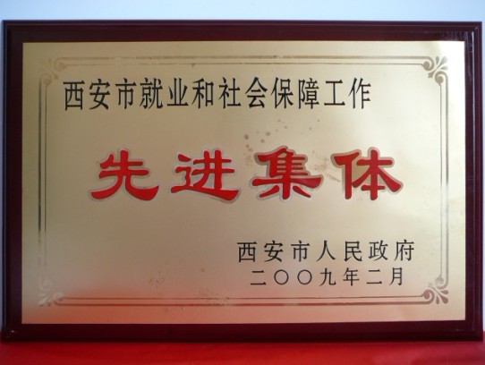 2009年2月，被西安市政府評為西安市就業(yè)和社會保障工作先進(jìn)集體